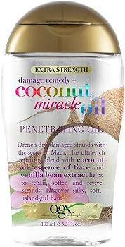 OGX Extra Strength Damage Remedy + Coconut Miracle Oil Penetrating Hair Oil Treatment, Hydrating ... | Amazon (US)