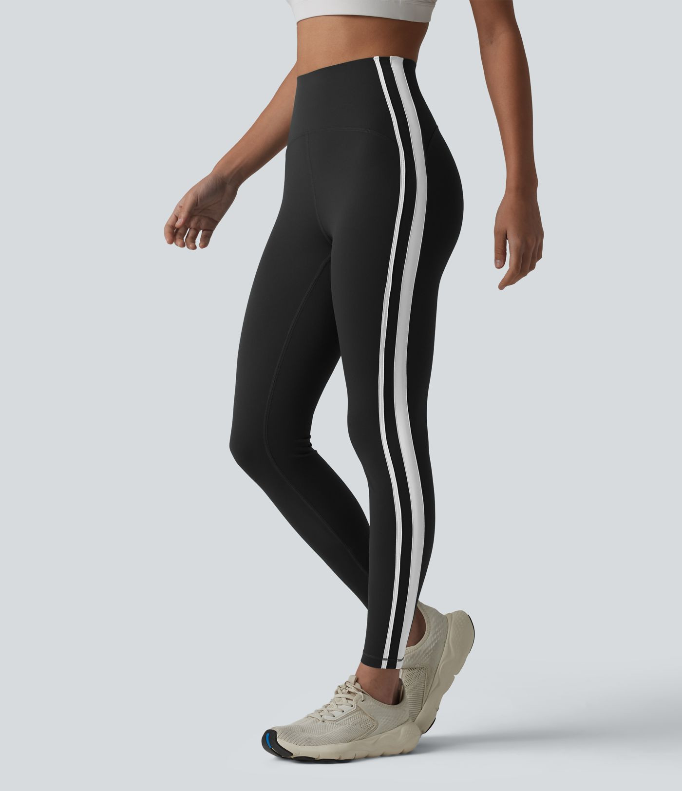 Women’s Halara Ultrasculpt™ High-waisted Tummy Control Side Stripe Yoga 7/8 Leggings - Halara | HALARA