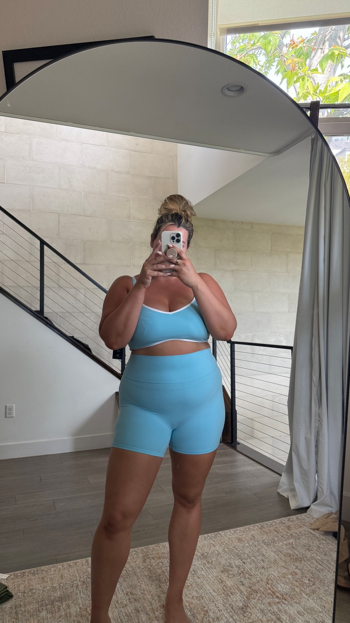 such a fun summery set! wearing an xl in both pieces 🩵

#LTKActive #LTKMidsize #LTKSummerEdit