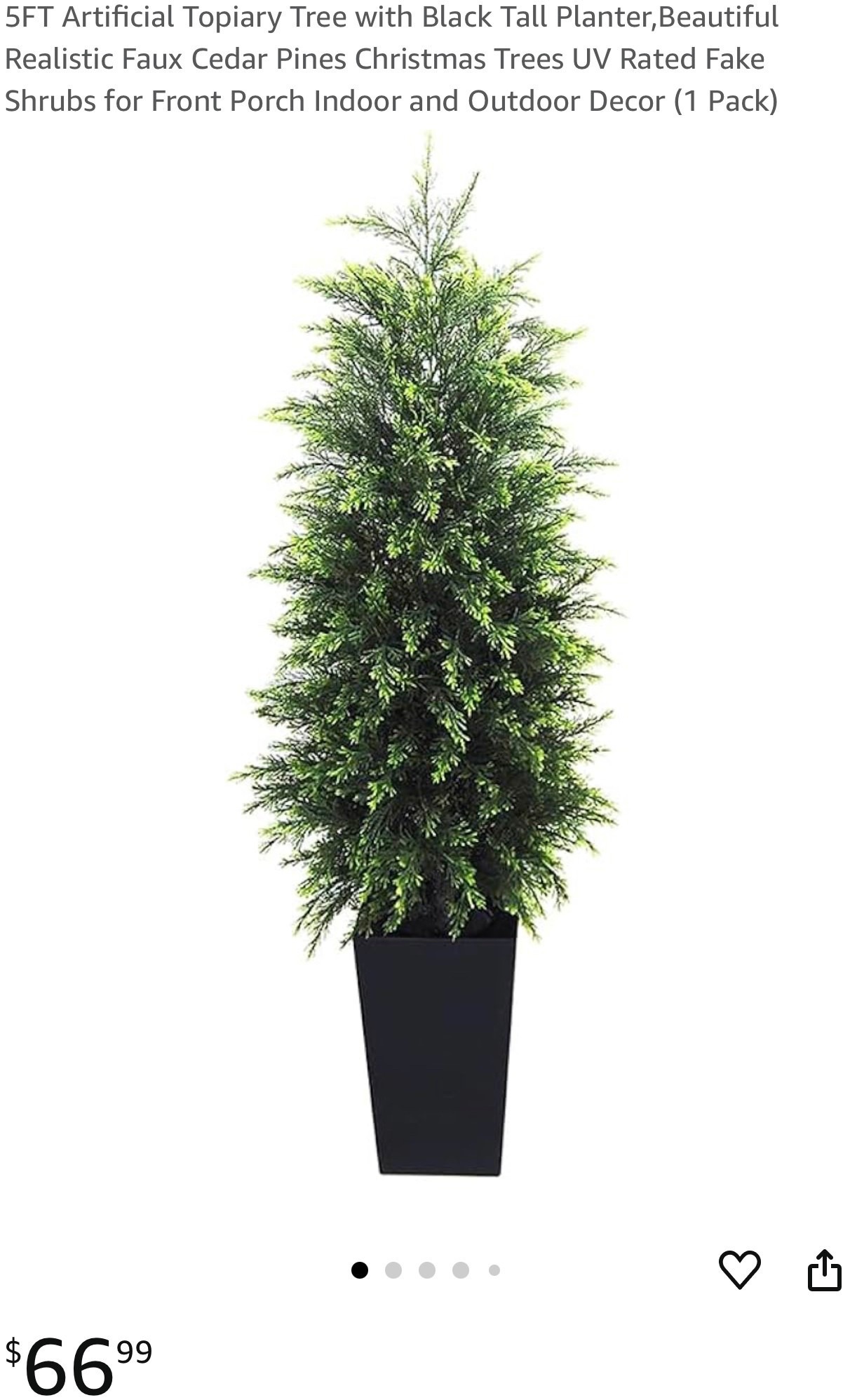 5FT Artificial Topiary Tree with Black Tall Planter 

#LTKSaleAlert #LTKFindsUnder100 #LTKFestival