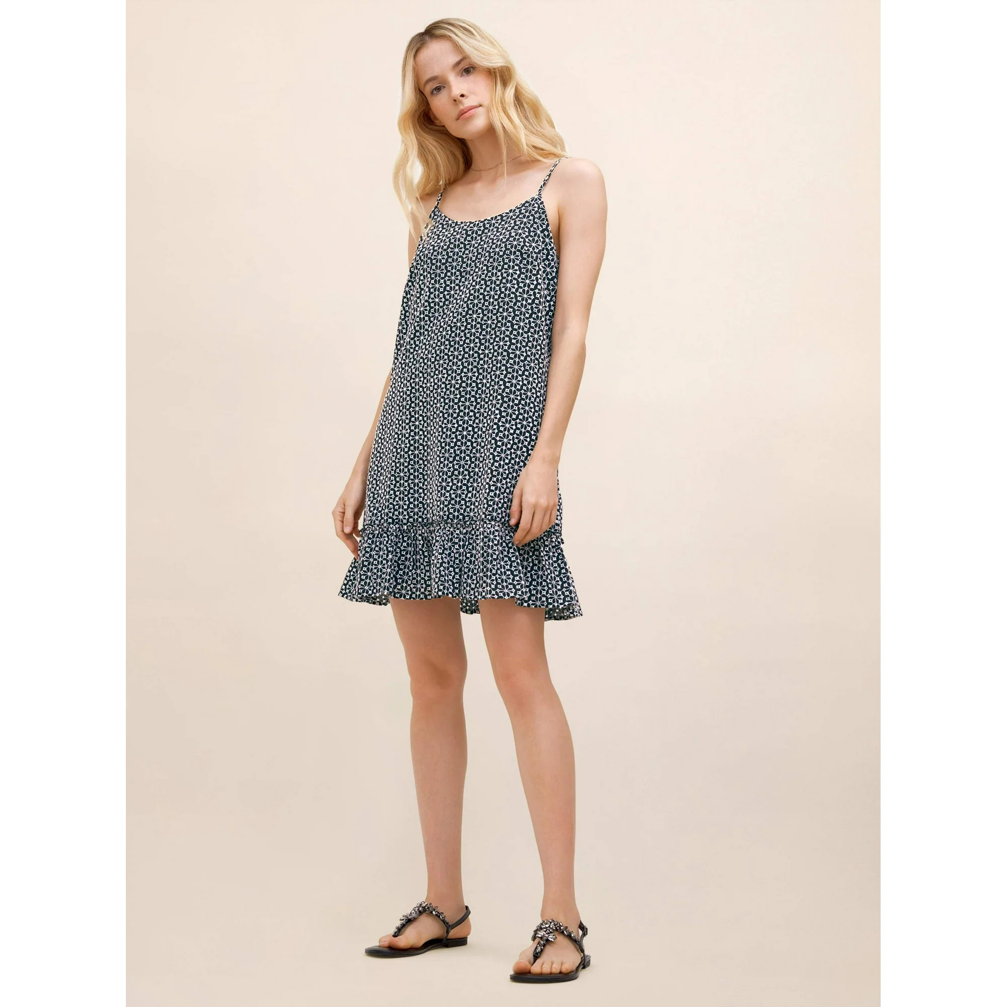 Scoop Women's Sleeveless Flounce Hem Shift Mini Dress | Walmart (US)