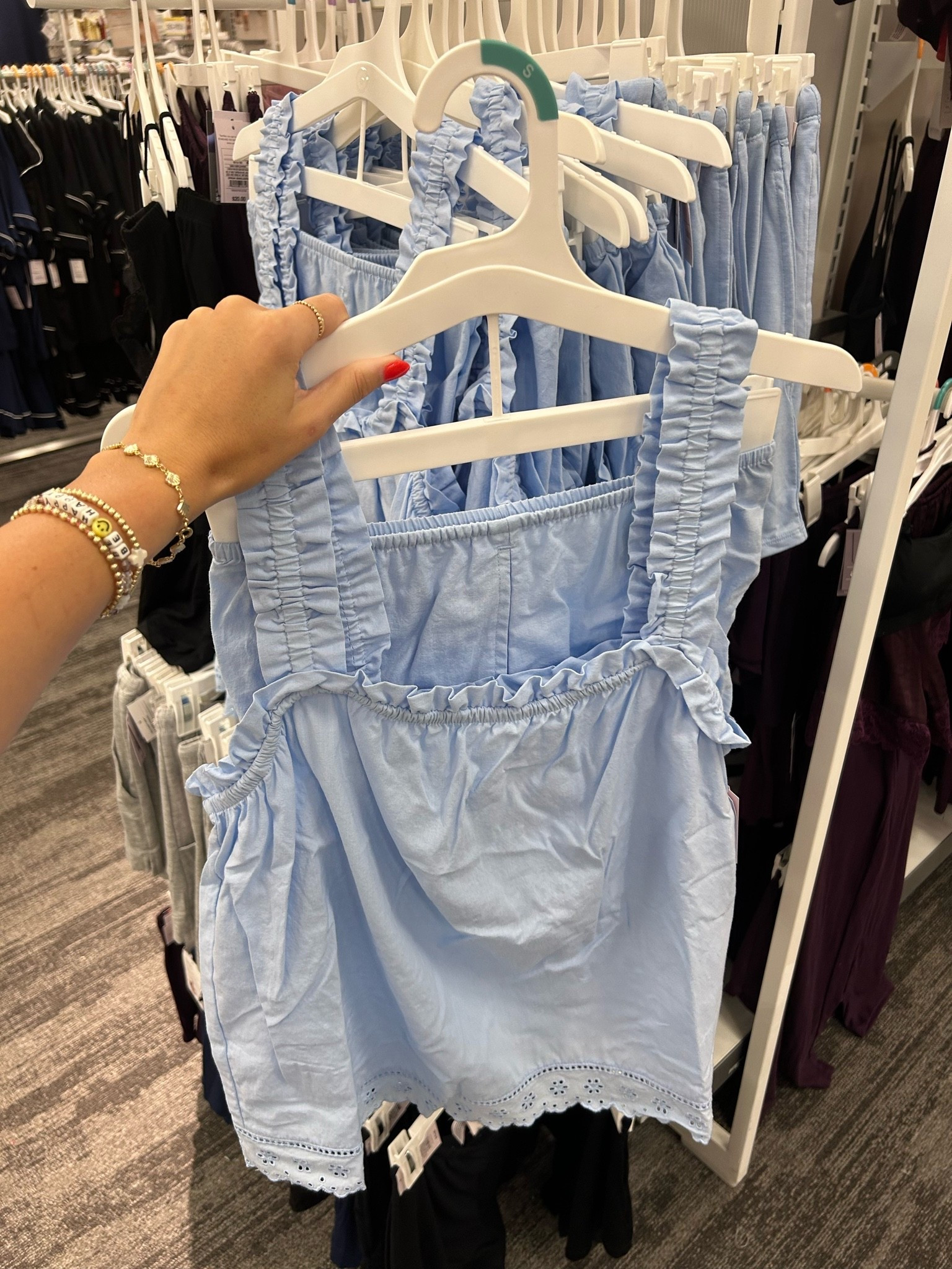 // $25 pajama set - so cute and has an eyelet trim and also comes in white  //

#LTKootd #LTKgrwm #LTKmorningroutine