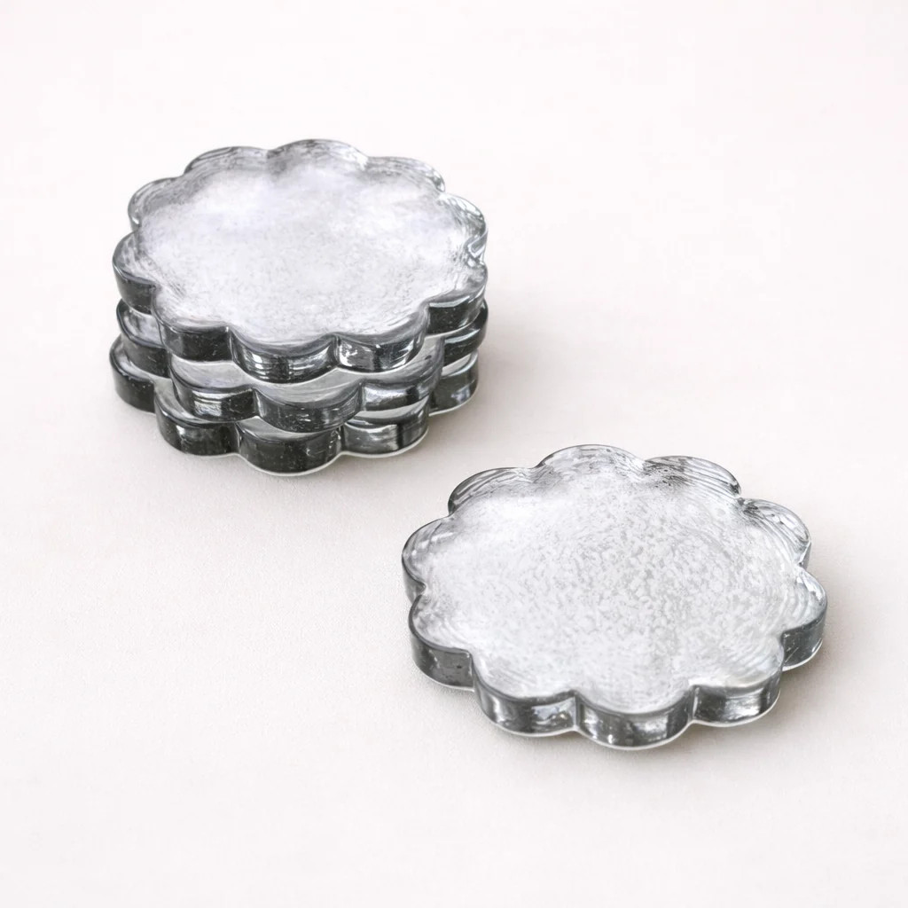 Scalloped Glass Coasters | By Luxe B Co. | luxe bCO