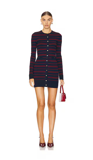 Alainna Striped Dress in Red & Navy | Revolve Clothing (Global)