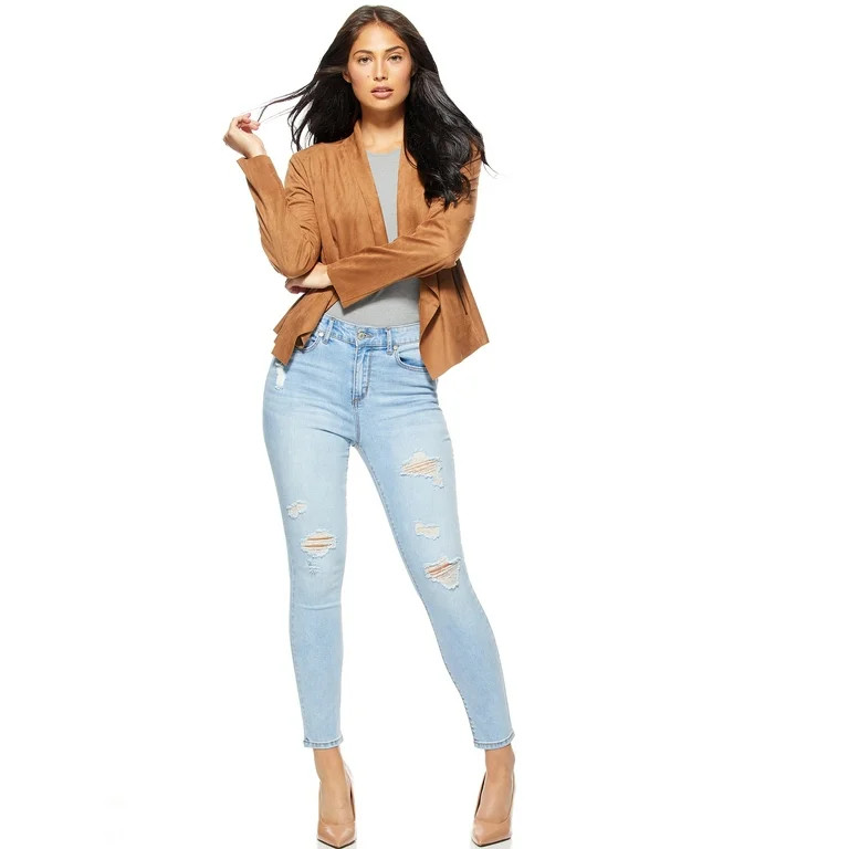 Sofia Jeans by Sofia Vergara Women's Rosa Curvy Ripped High-Rise Ankle Jeans | Walmart (US)