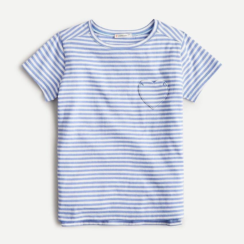 Kids's heart-pocket T-shirt in stripe | J.Crew US