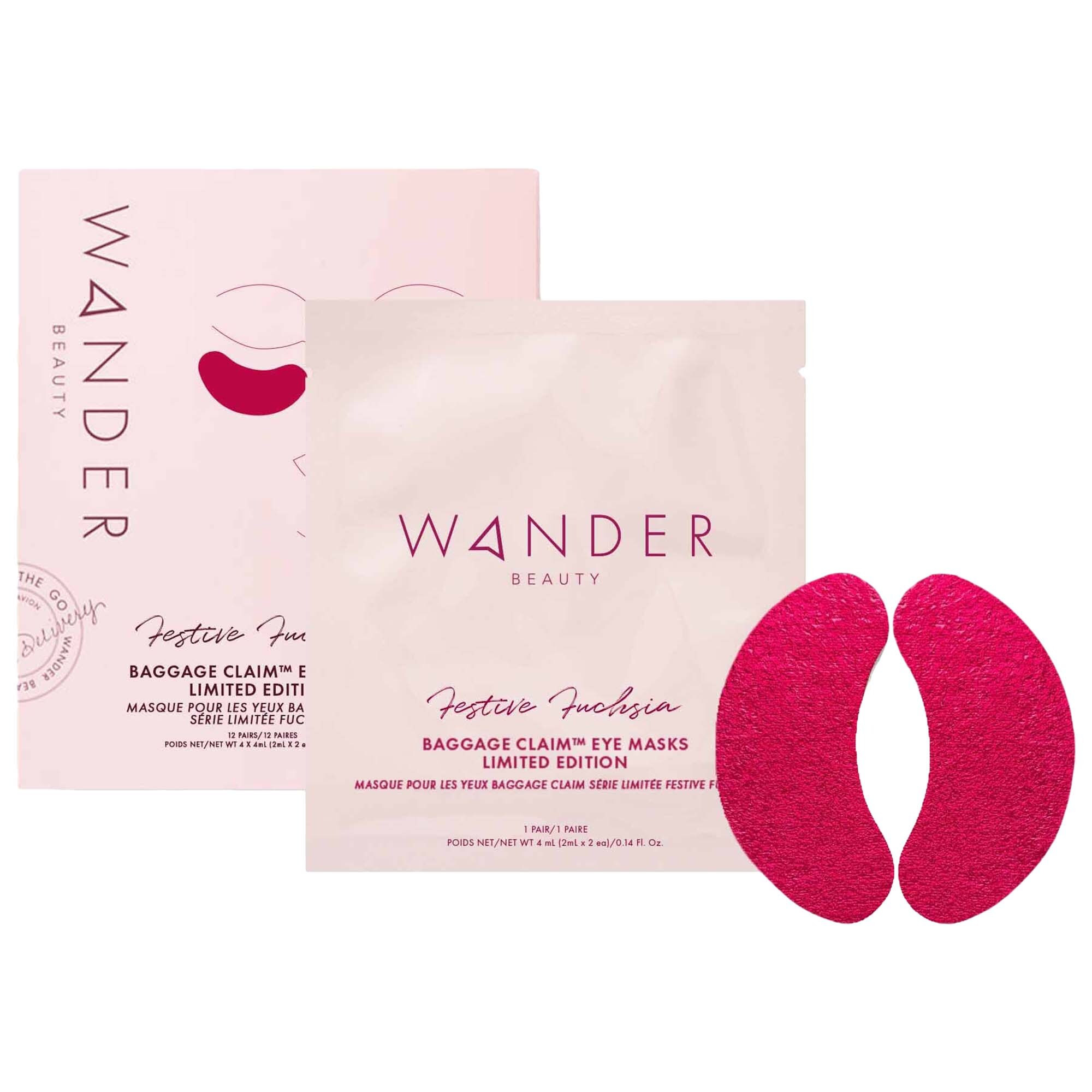 Wander Beauty Limited Edition: Baggage Claim™ Festive Fuchsia Eye Masks | Sephora (US)