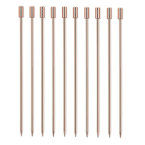 15 Pieces Stainless Steel Cocktail Picks Cylindrical Metal Martini Picks 4.3 inch Rose Gold | Amazon (US)