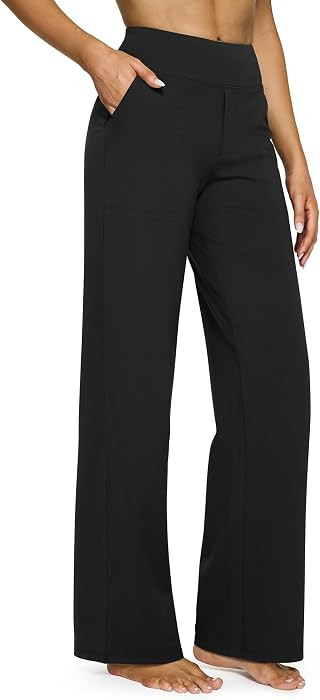 G4Free Yoga Pants for Women Wide Leg Pants with Pockets High Waisted | Amazon (US)