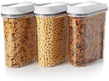 OXO Good Grips 3-Piece Airtight POP Cereal Dispenser Set, Clear, 3 Piece Cereal Set [Dispenser] | Amazon (US)