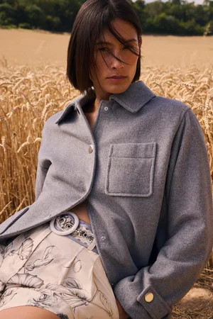 Brushed Wool Patch Pocket Tailored Medium Coat | Karen Millen UK + IE + DE + NL