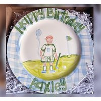 Golf Party Happy Birthday Plate 11 | Etsy (US)