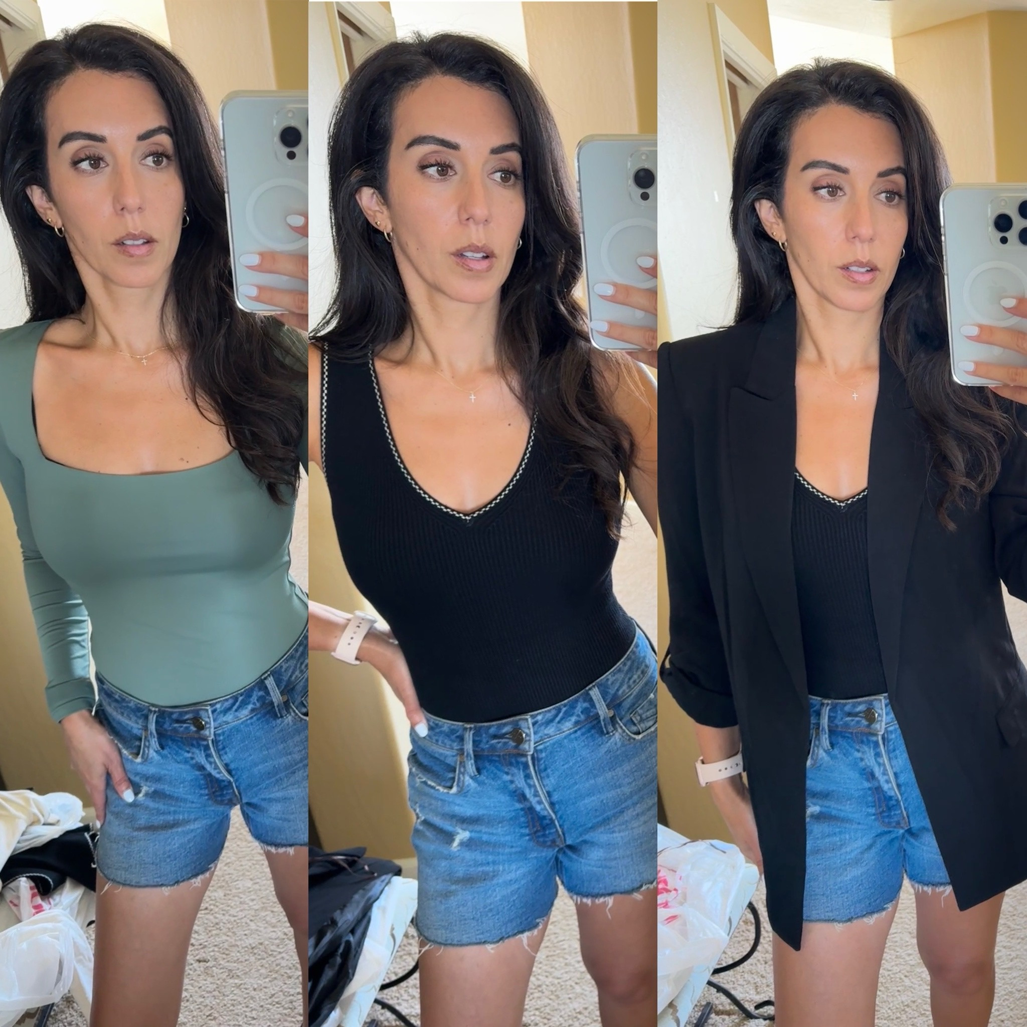 Trending outfits that I love going into fall. Comfy bodysuits, chic blazers and stretchy square neck tops. 

#LTKStyleTip #LTKFindsUnder100 #LTKWorkwear