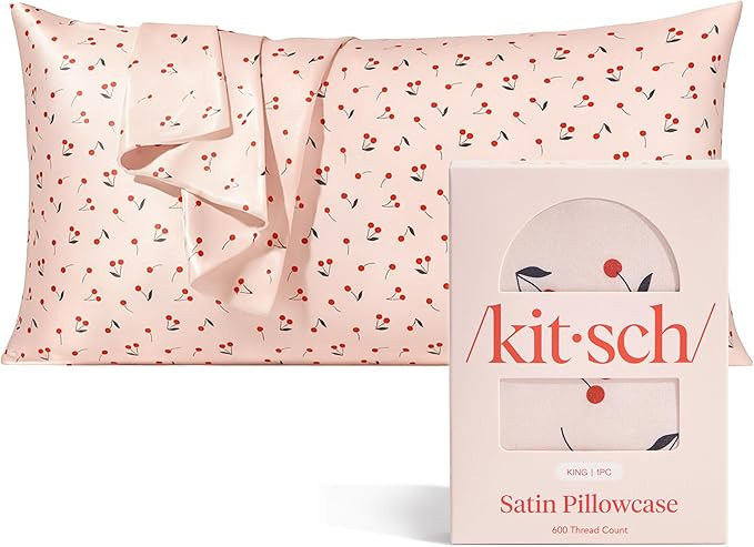 Kitsch Satin Pillowcase with Zipper for Hair & Skin - Softer Than Silk Pillow Cases, Smooth Cooli... | Amazon (US)