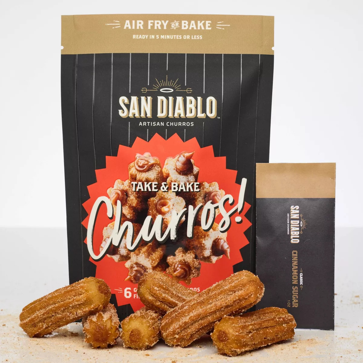 San Diablo Filled Take & Bake Frozen Churros Dulce de Leche - 7oz/6ct | Target