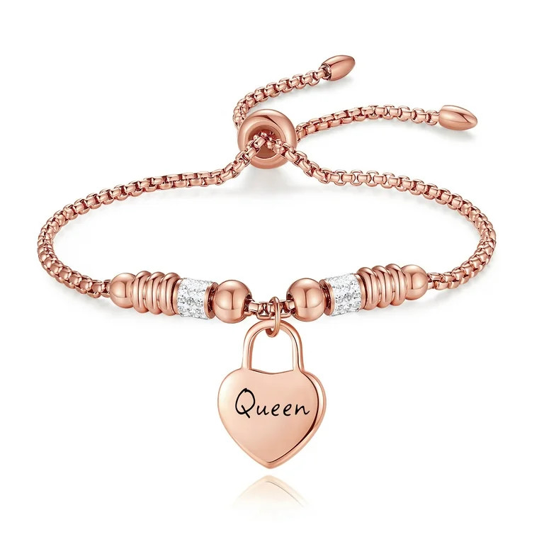 Heart Charm Bracelets with Adjustable Bolo Chain - The Perfect Gift for Women, Including Mothers,... | Walmart (US)