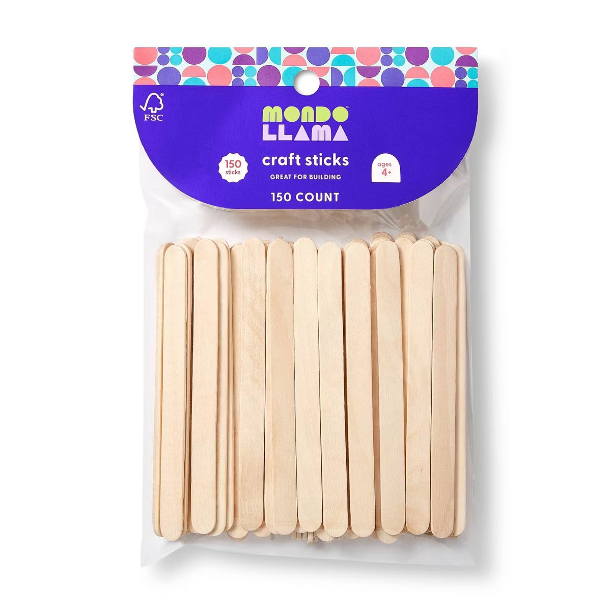 150ct Craft Sticks Natural - Mondo Llama™ | Target