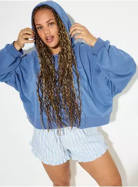 LoveSick Contrast Rib Oversized Hoodie | Torrid (US & Canada)