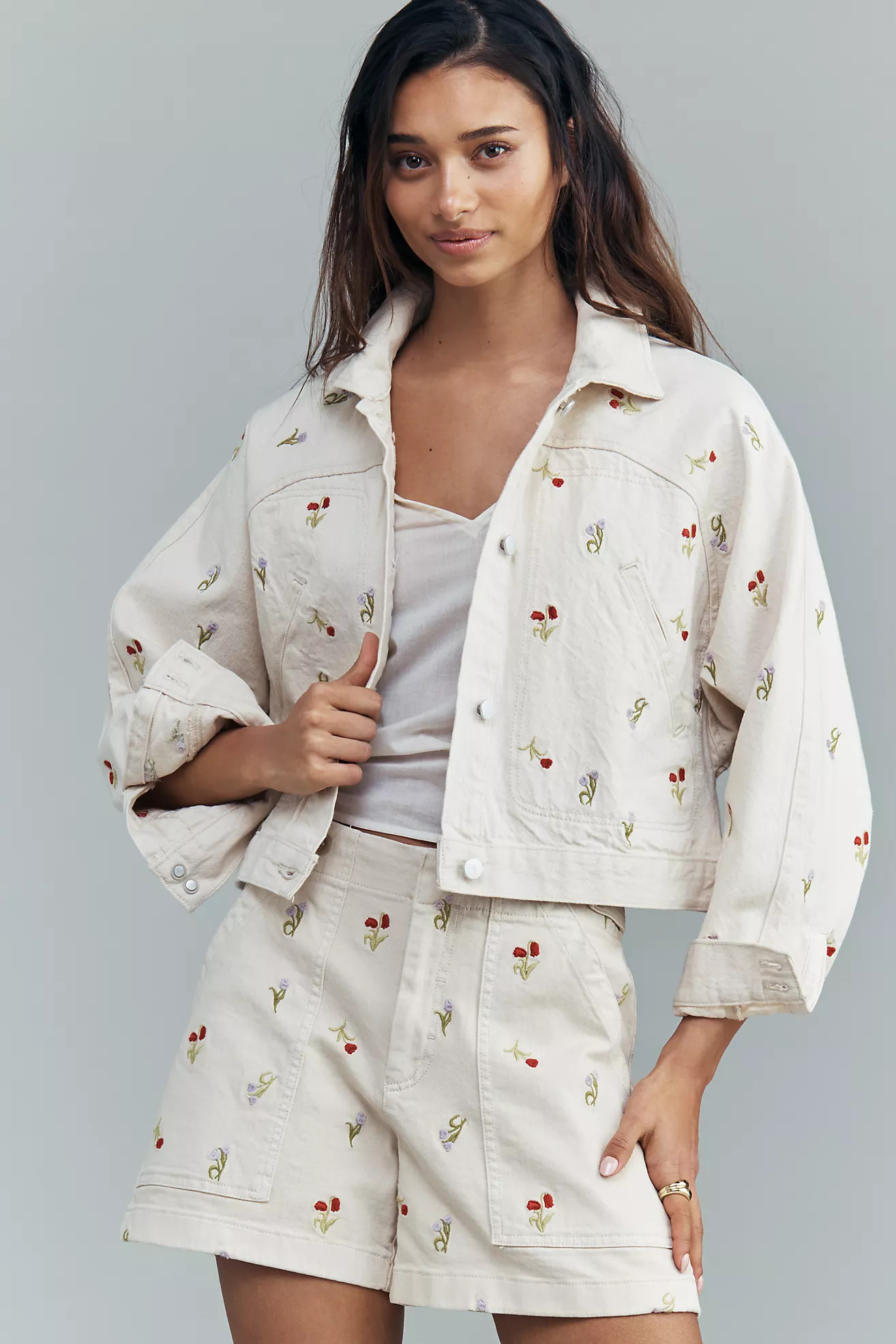 Pilcro Tulip Print Jacket | Anthropologie (US)