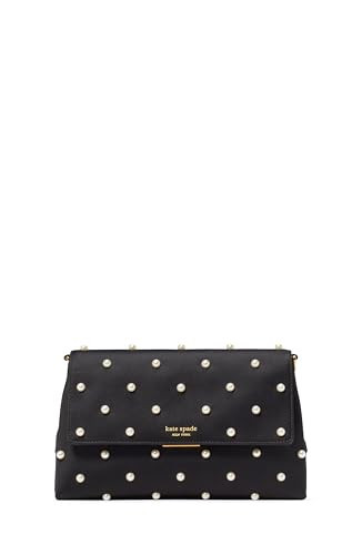 kate spade new york Grace Clutch, Black with Pearl Embellished Satin | Amazon (US)