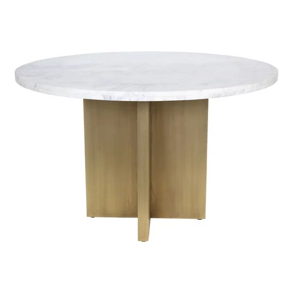 Barrese 48'' Stone Iron Pedestal Dining Table | Wayfair North America