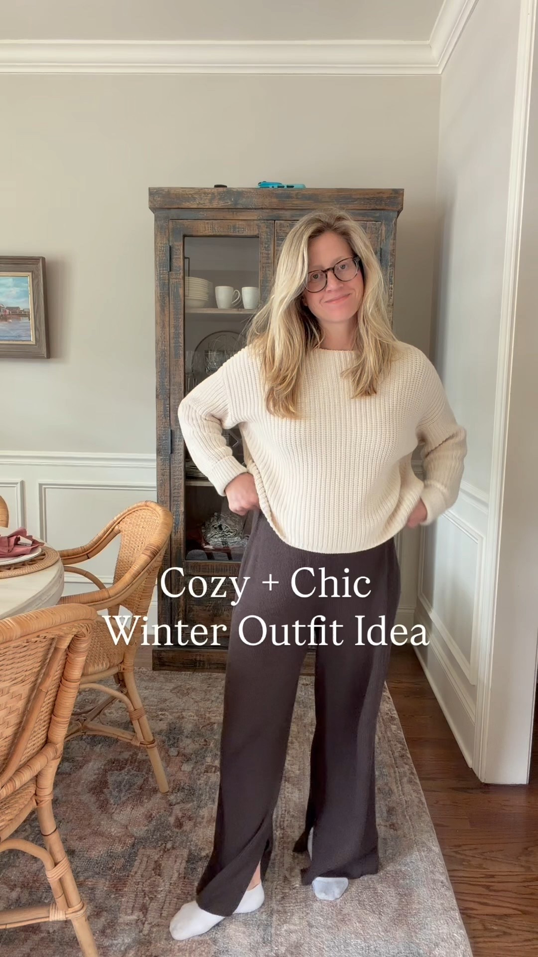 how to style knit pants - cashmere pants - quince cashmere - mom outfit - winter outfit - casual winter outfit - casual mom style 

#LTKootd #LTKdayinmylife