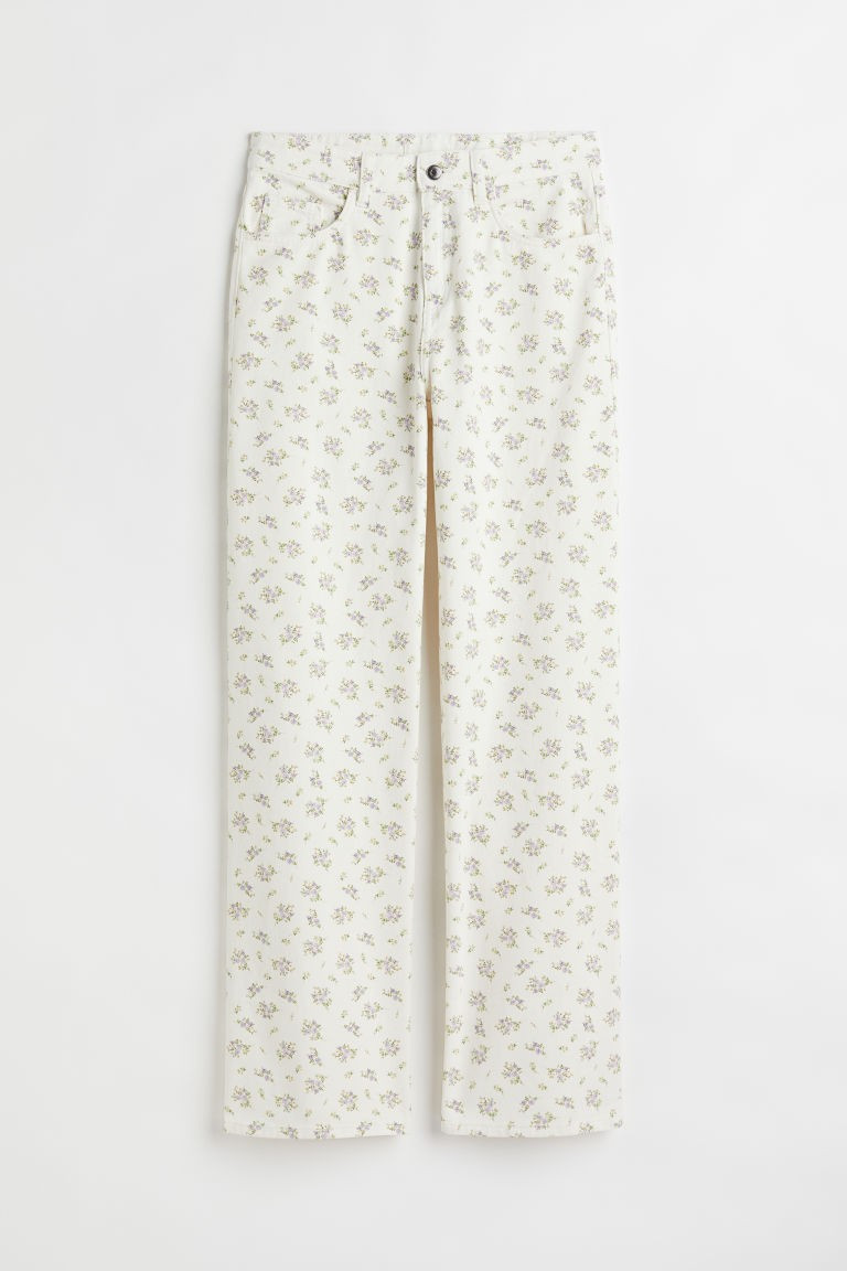 H & M - High Waist Twill trousers - White | H&M (US + CA)