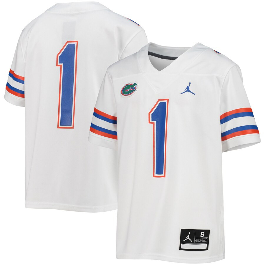 #1 Florida Gators Jordan Brand Youth Untouchable Football Team Jersey - White | Fanatics