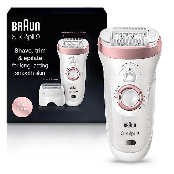 Braun Epilator Silk-épil 9 9-720, Hair Removal for Women, Wet & Dry, Womens Shaver & Trimmer, Co... | Amazon (US)