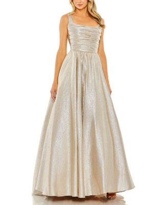 Metallic Pleated Bodice Ballgown | Bloomingdale's (US)