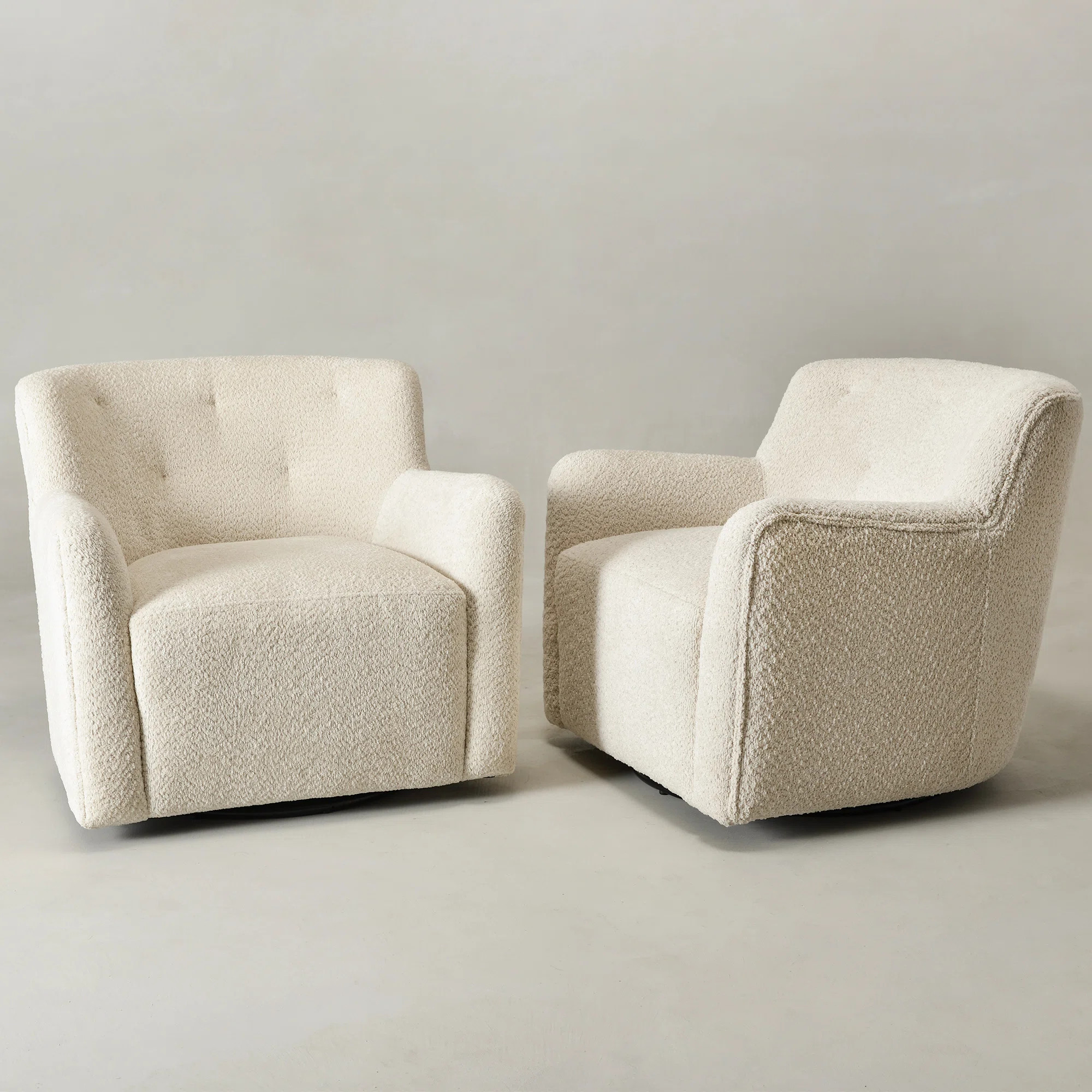 Fae 32.5" Wide Chenille Upholstered Swivel Accent Armchair (Set of 2) | Wayfair North America