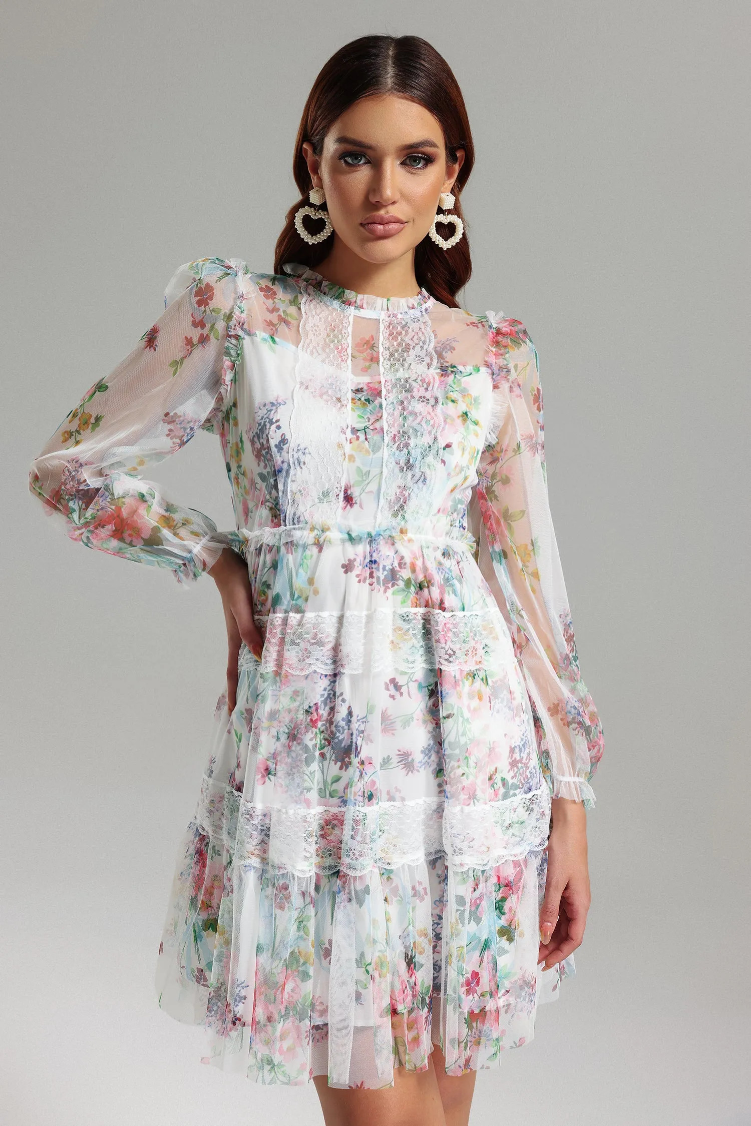 Venia Printed Tulle Mini Dress | Bellabarnett Affiliate Marketing