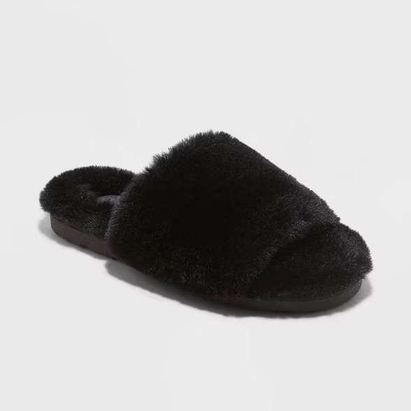 Women's Emma Faux Fur Slide Slippers - Stars Above™ | Target