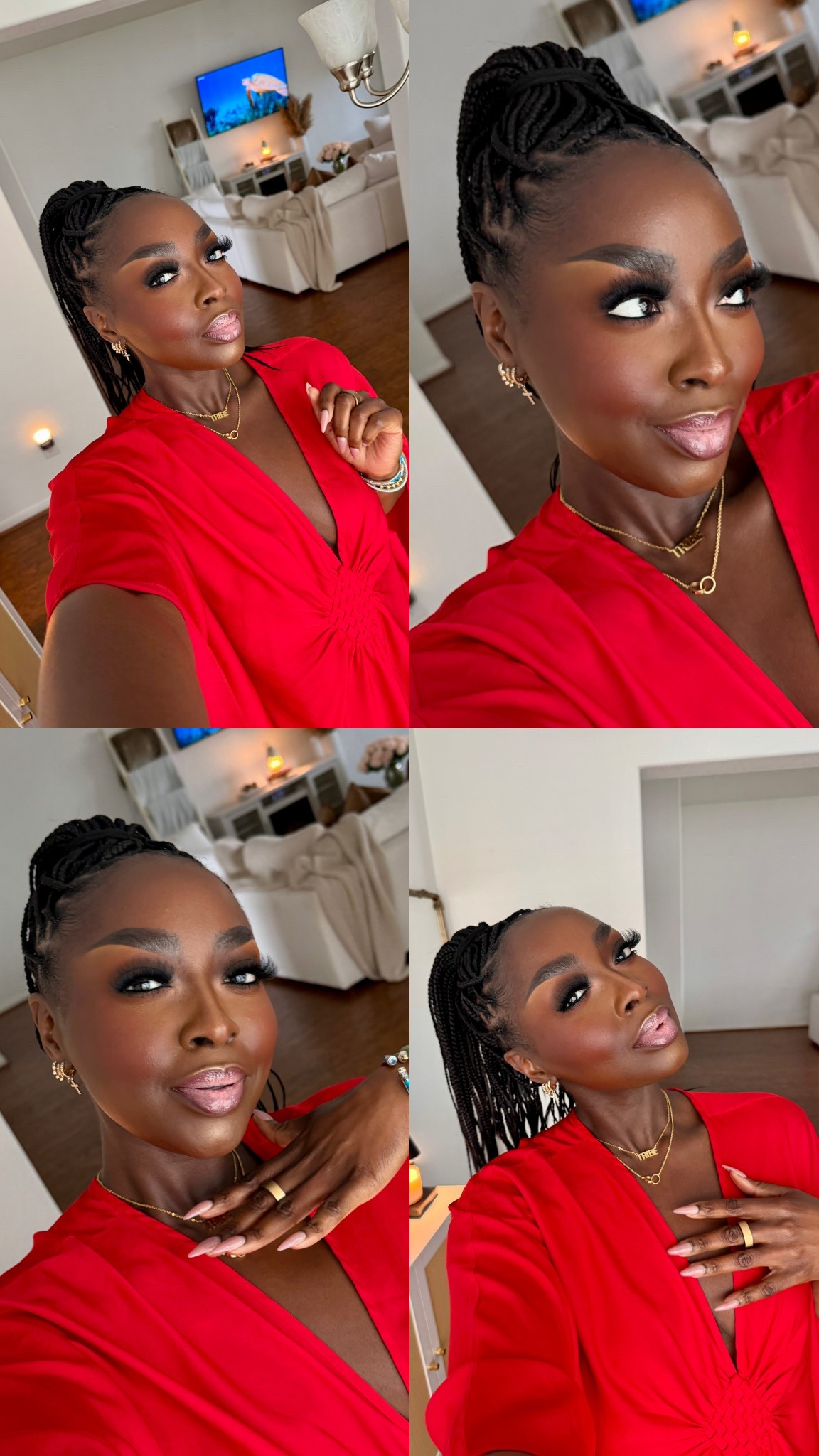 In love with this red Kaftan. I have it in 3 colors - it’s cute to wear at home or out and about! 

