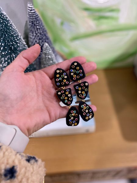 These gorgeous earrings are so perfect for holiday parties! I love how colorful they are and will go with almost everything festive! They are the perfect addition to an all black outfit! 

#LTKSeasonal #LTKHoliday #LTKstyletip