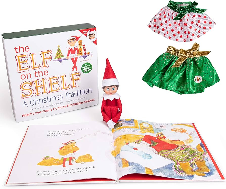 The Elf on the Shelf Girl Elf Gift Set with Party Dress Set (2 Pack) - Girl Character & Themed St... | Amazon (US)