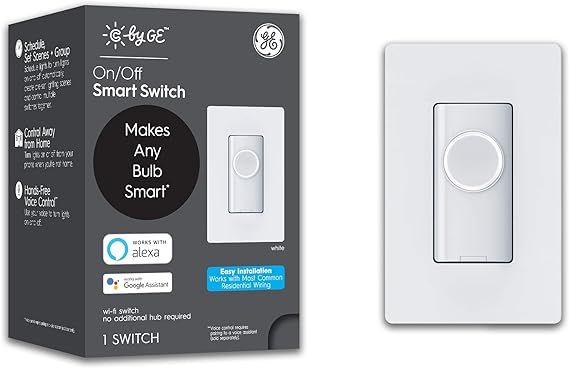 C by GE 3-Wire On/Off Button Style Smart Switch with Wi-Fi and Bluetooth, Alexa and Google Home C... | Amazon (US)