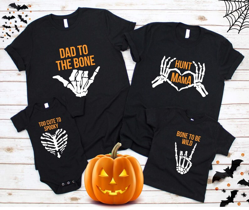 Halloween Matching Family Shirts Dad to Bone Shirt Too Cute - Etsy | Etsy (US)