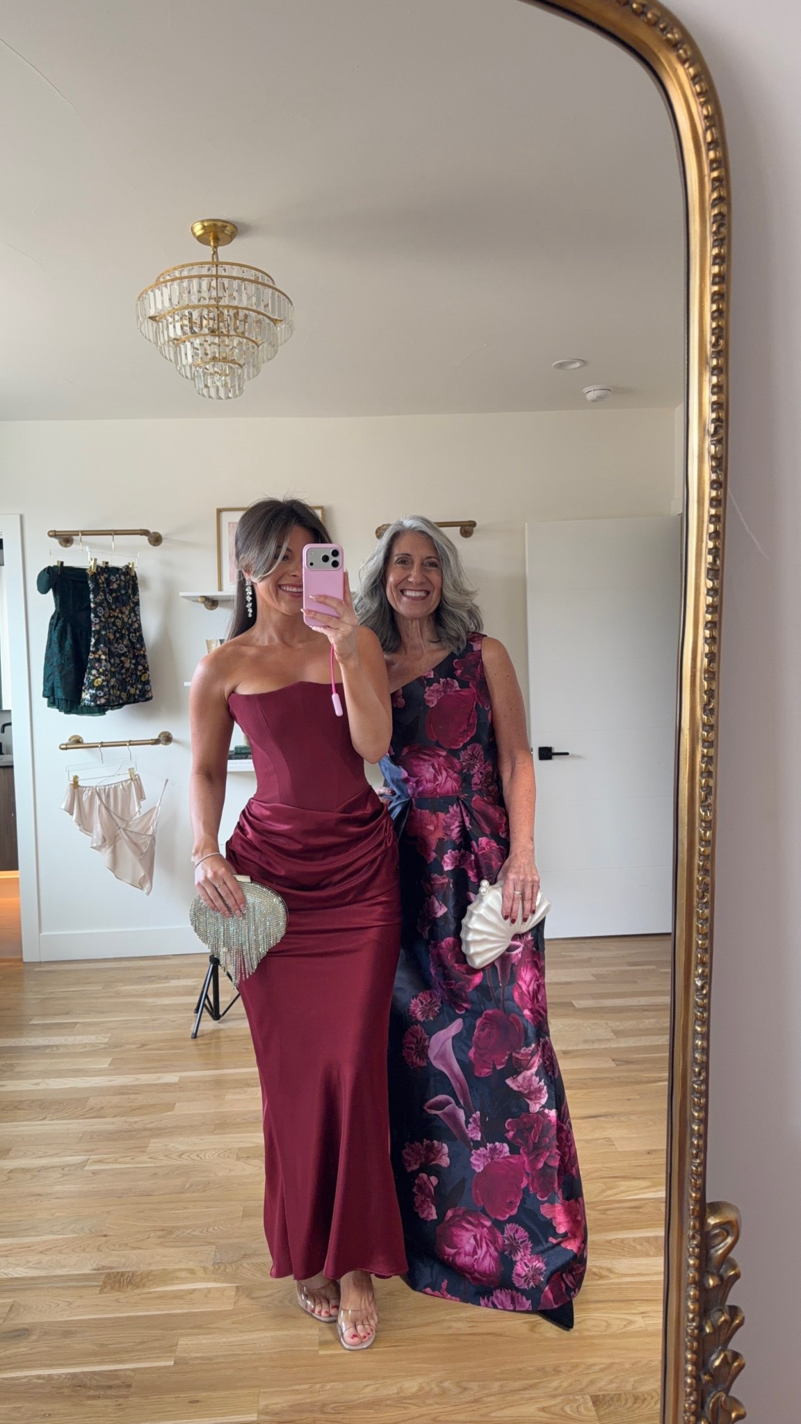 Mom and me wedding guest and formal event dresses burgundy satin gown and one shoulder floral gown. 

Vici code: emerson30
Electric picks code: emerson20

Wearing my usual small/2
Mom wears a medium/6

Wedding guest
Formal event
Black tie
Strapless
Satin
Floral
Mother of the bride
Special occasion
Spring event 

#LTKootd #LTKSeasonal #LTKWedding