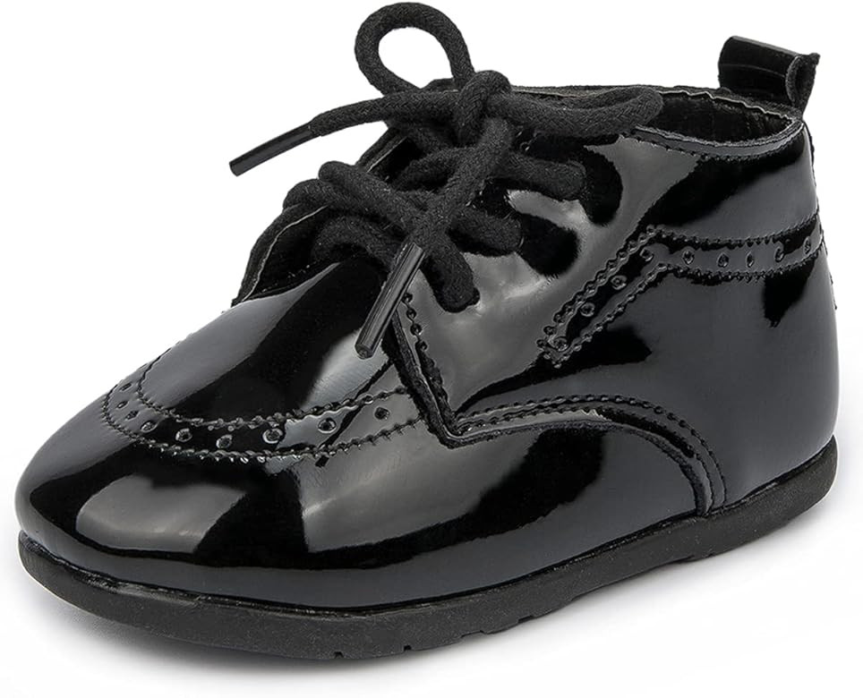 ohsofy Infant Baby Boy Oxford Shoes PU Leather Loafers Rubber and Soft Sole Wedding Dress Shoes T... | Amazon (US)