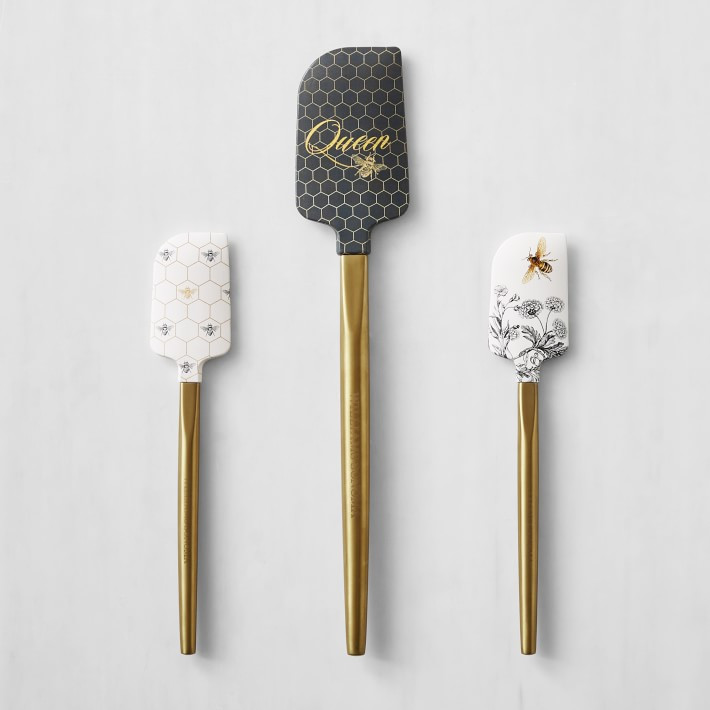 Williams Sonoma Silicone Bee Spatulas with Gold Handle | Williams-Sonoma