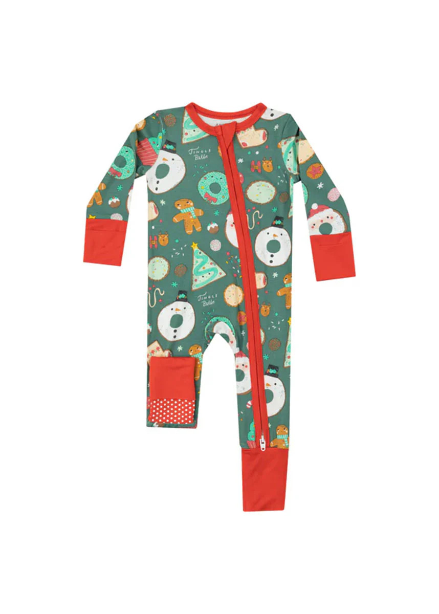 2-Way Zipper Fold-Over Footie - Christmas Treats 0-3M | Alice & Wonder