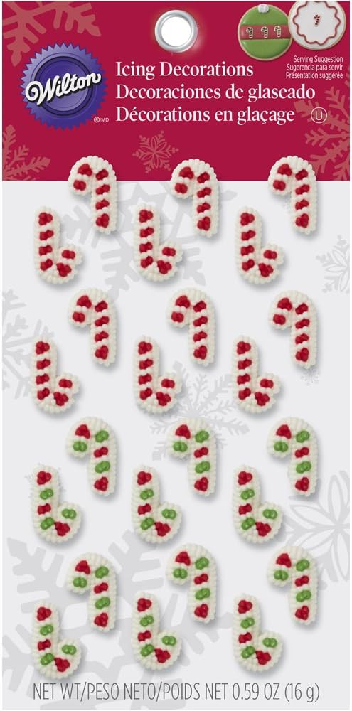 Wilton Mini Candy Cane Edible Cupcake Toppers | Amazon (US)