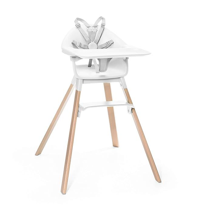 Stokke Clikk High Chair, White - All-in-One High Chair with Tray + Harness - Light, Durable & Tra... | Amazon (US)