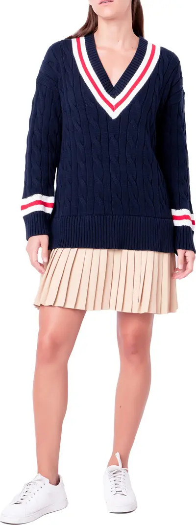 English Factory Cable Knit Pleated Sweater Dress | Nordstromrack | Nordstrom Rack