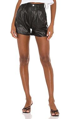 LEVI'S High Rise Faux Leather Short in Leather Night from Revolve.com | Revolve Clothing (Global)