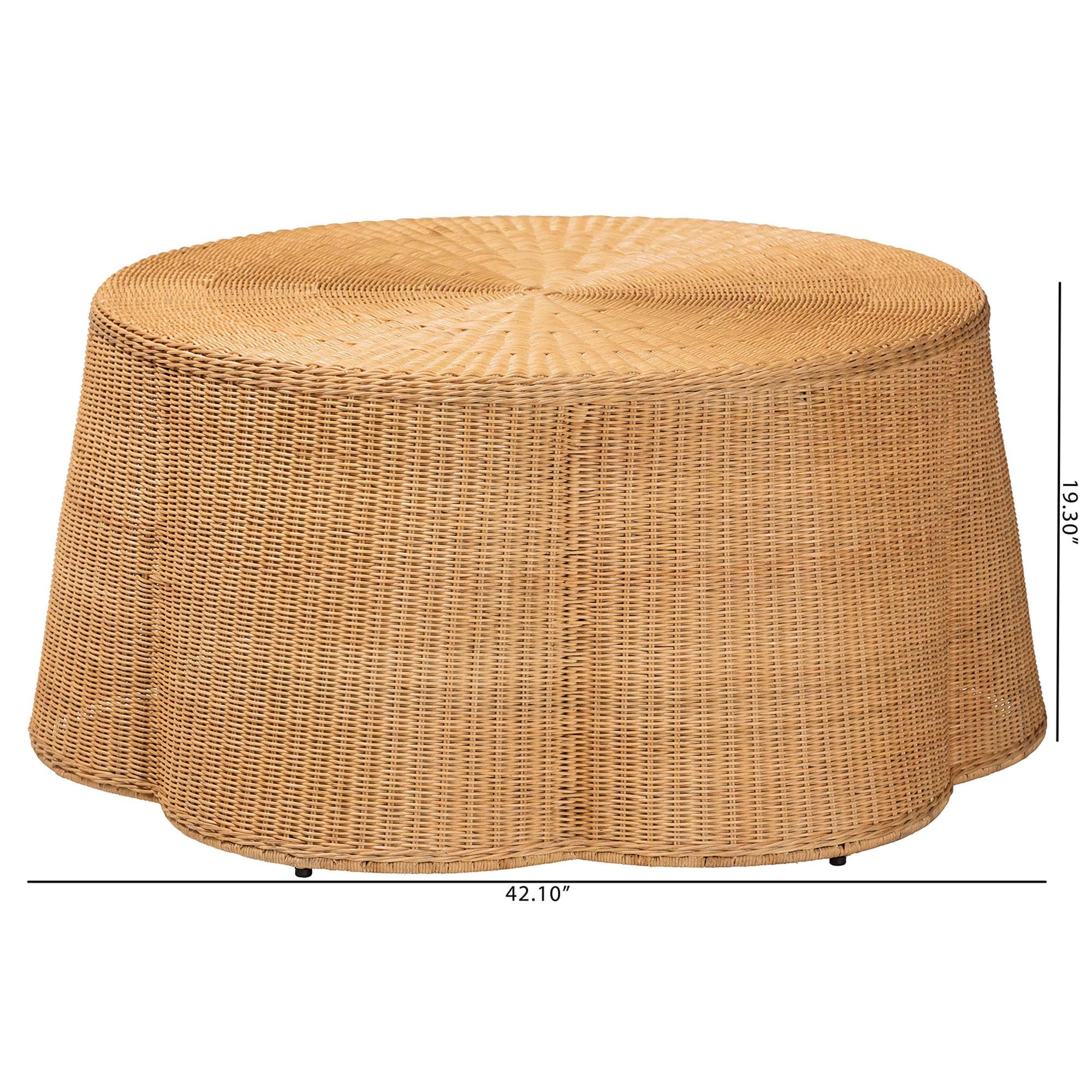 bali & pari Palm Bohemian Honey Scallop Rattan Coffee Table | Amazon (US)