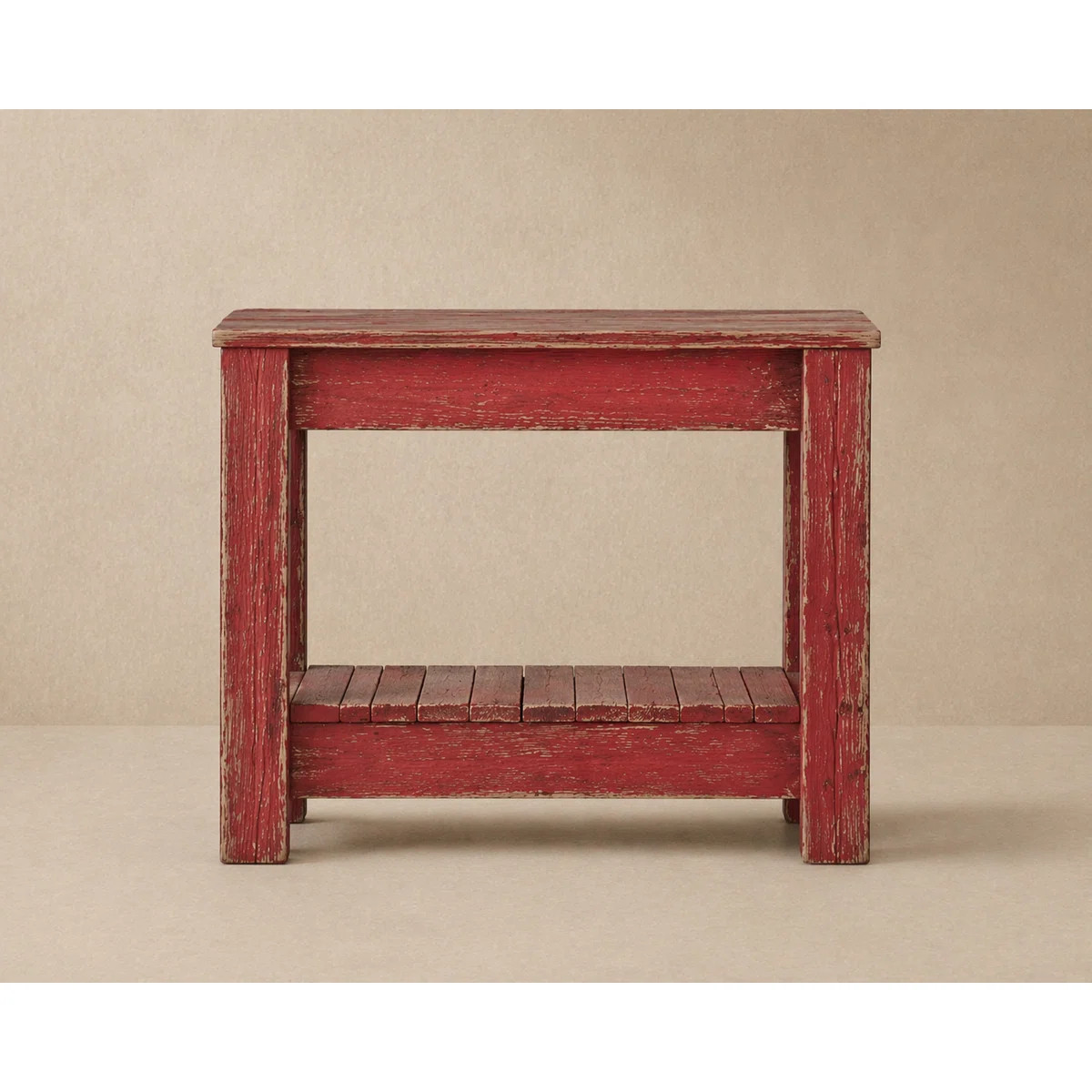 26" Reclaimed Wood Accent Table | Narrow End Table | Solid Wood Side Table (Red) | Wayfair North America