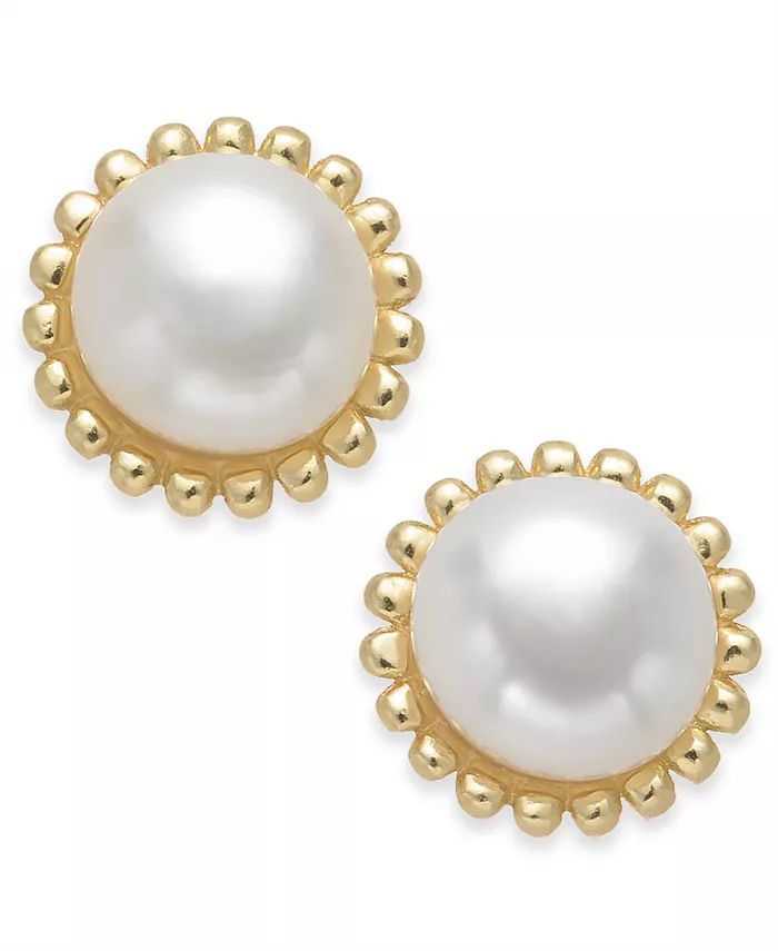 Giani Bernini Freshwater Pearl (5mm) Stud Earrings in 18k Gold-Plated Sterling Silver, Created fo... | Macys (US)