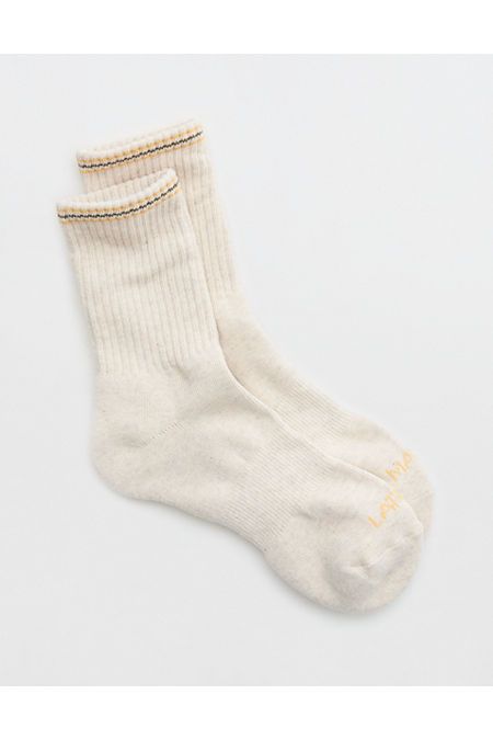 OFFLINE By Aerie Crew Socks Women's Heather Frost One Size | American Eagle Outfitters (US & CA)